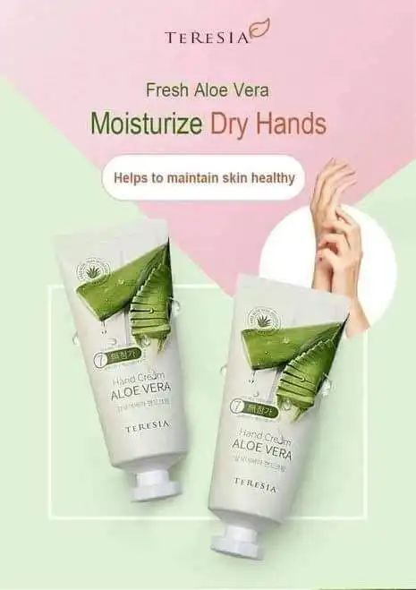 Korean Herbal Nourishing Aloe Vera Hand Cream & Lotion with Coconut Fragrance Moisturizes Quickly Deeply Sticky Residue