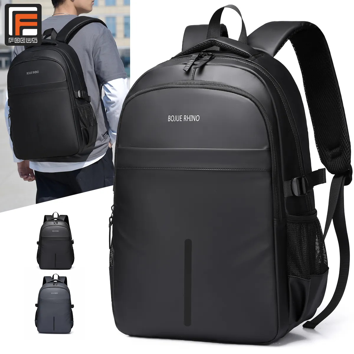 Unisex Durable Large Capacity Oxford Material Multifunctional Anti-Theft Laptop Backpack Arcuate Shoulder Strap Leisure