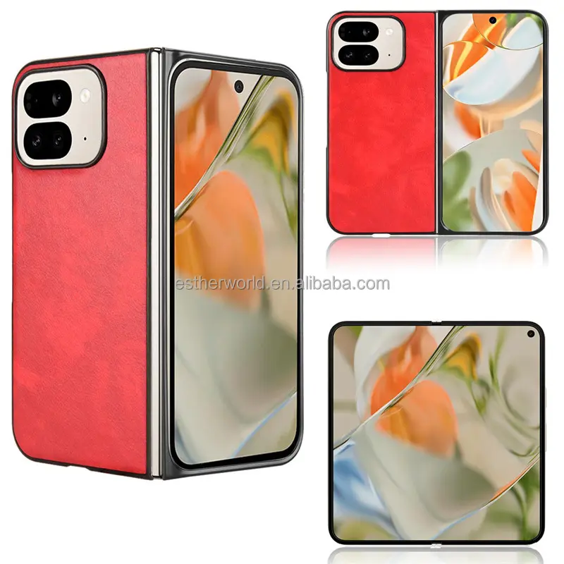 Leather PU Electroplate Case Lightweight Ultra Thin Slim Durable Shockproof Phone Case for Google Pixel 9 Pro Fold 2024