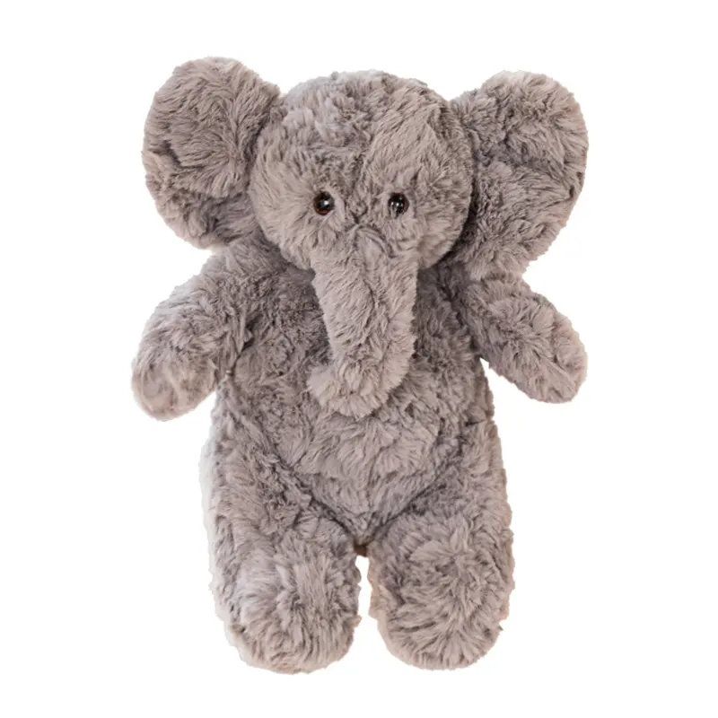 EN71 Certified Gray Elephant Plush Toy with PP Cotton Filling 30cm Stuffed Animal for Kids