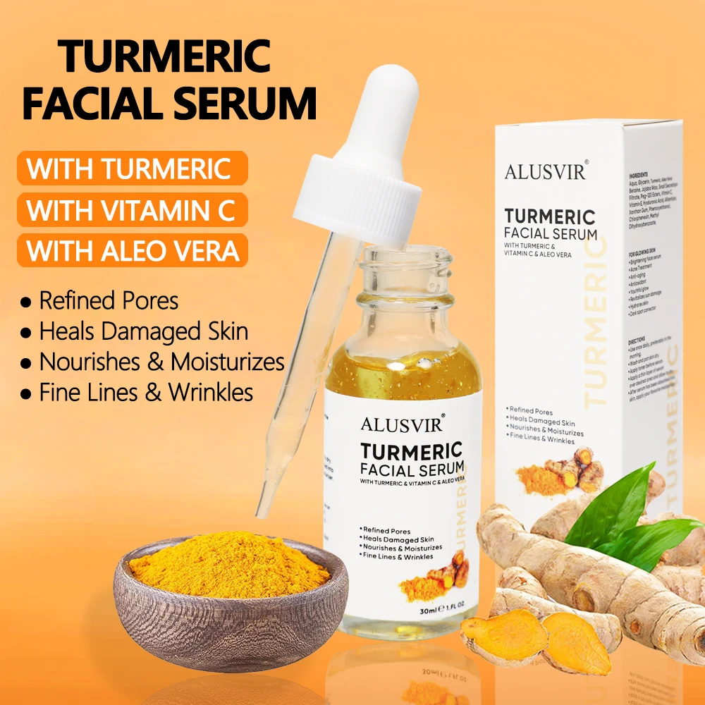 Korean Beauty Facial Anti Acne Aging Tumeric Face Skin Care Set Organic Private Label Whitening Turmeric Skincare Set for Women
