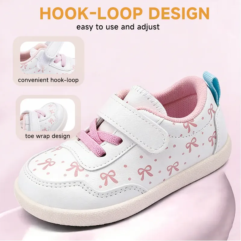 Wholesale Customize Breathable Girls Pink Outdoor Sneakers ,Toddlers Low-Top Flat Footwear ,EKC6468
