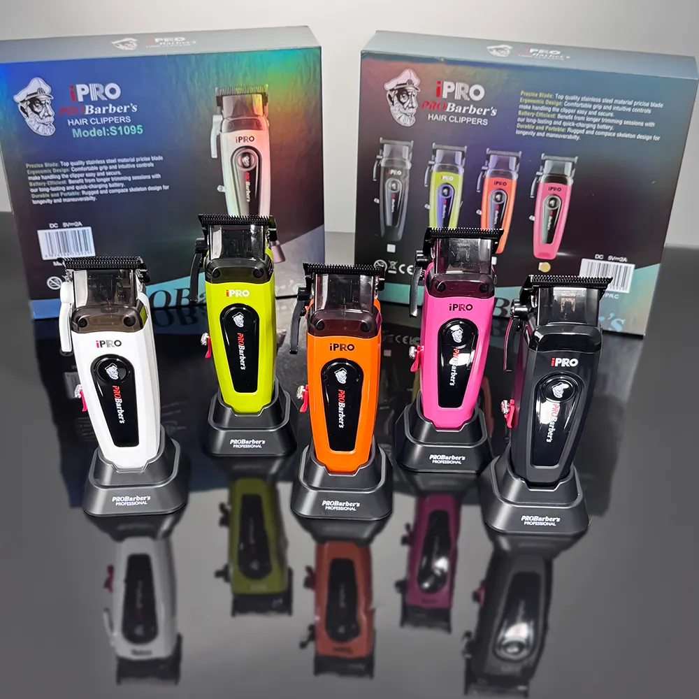 New ProBarbers Clippers Multi Color USB Electric Hair Clipper 11500 RPM Brushless Motor LED Display DLC Stainless Steel Hair