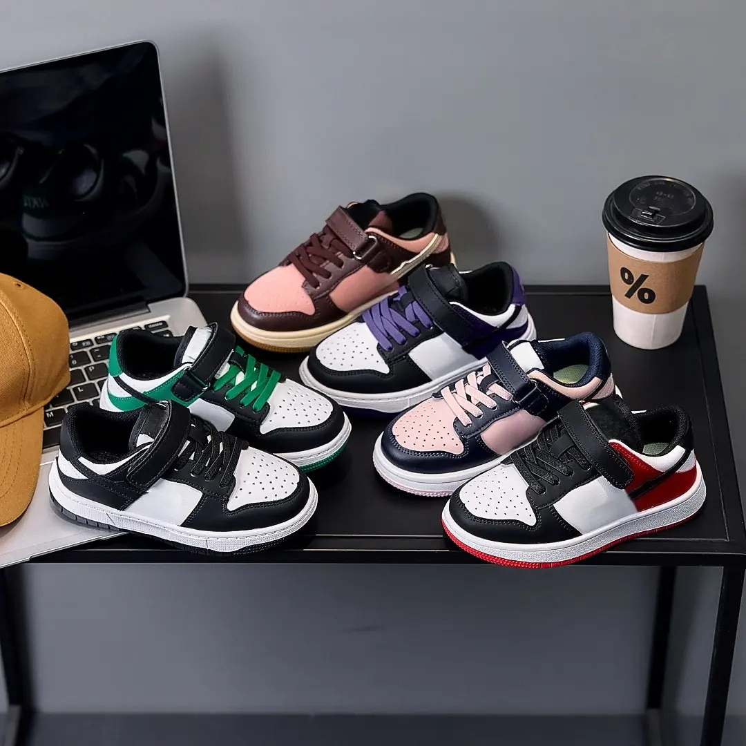 New children's casual running shoes girls boys four seasons small board shoes children sneakers Suede soft soled non slippery