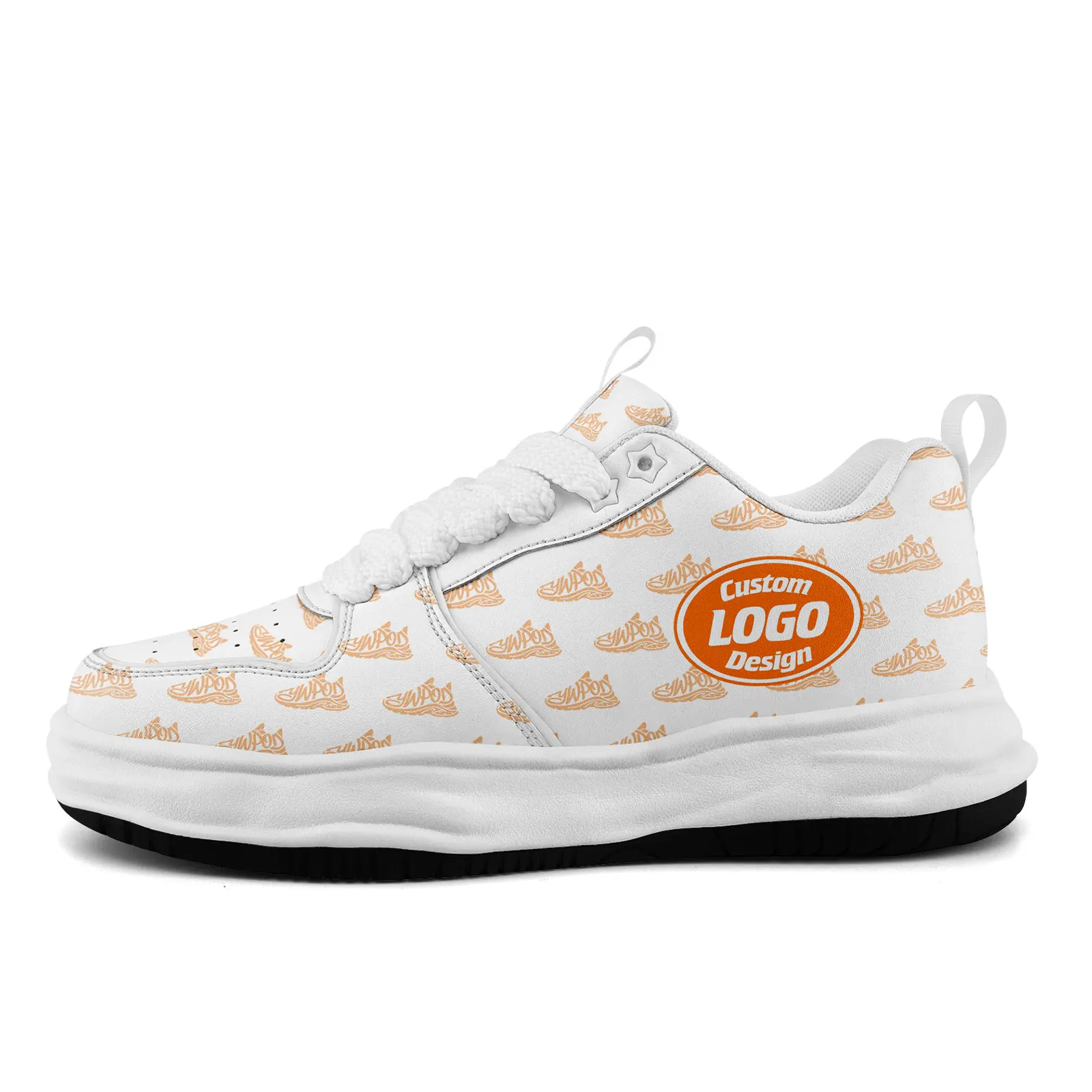 High Quality Custom Logo Print Casual Shoes Fashion Breathable White Chunky Platform Skate Sneakers OEM ODM FN017