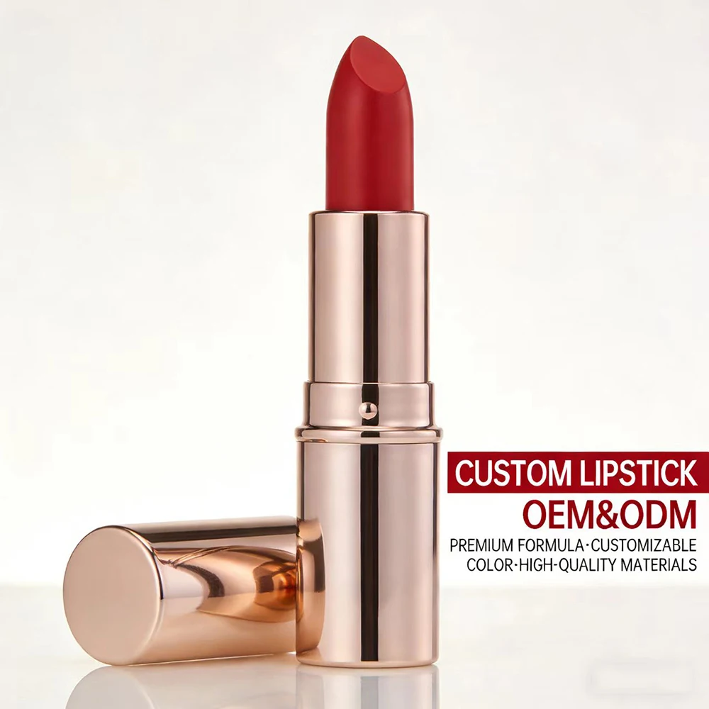 Factory OEM Velvet Matt Lipstick Customization Vegan Lipstick with Long-Lasting and Non-Sticky for Cosmetic