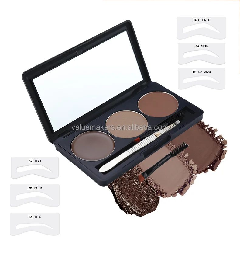 Professional Vegan Long-Lasting Eyebrow Enhancer Kit Make Your Own Brand 3 1 Dark Brown Water Proof Eyebrow Powder Eyebrow Gel