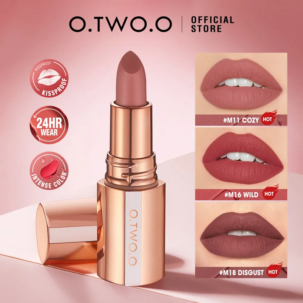 O.TWO.O Wholesale Vegan Lipstick High Pigment Waterproof Long Lasting Non-Stick Matte Lipstick Beauty Makeup