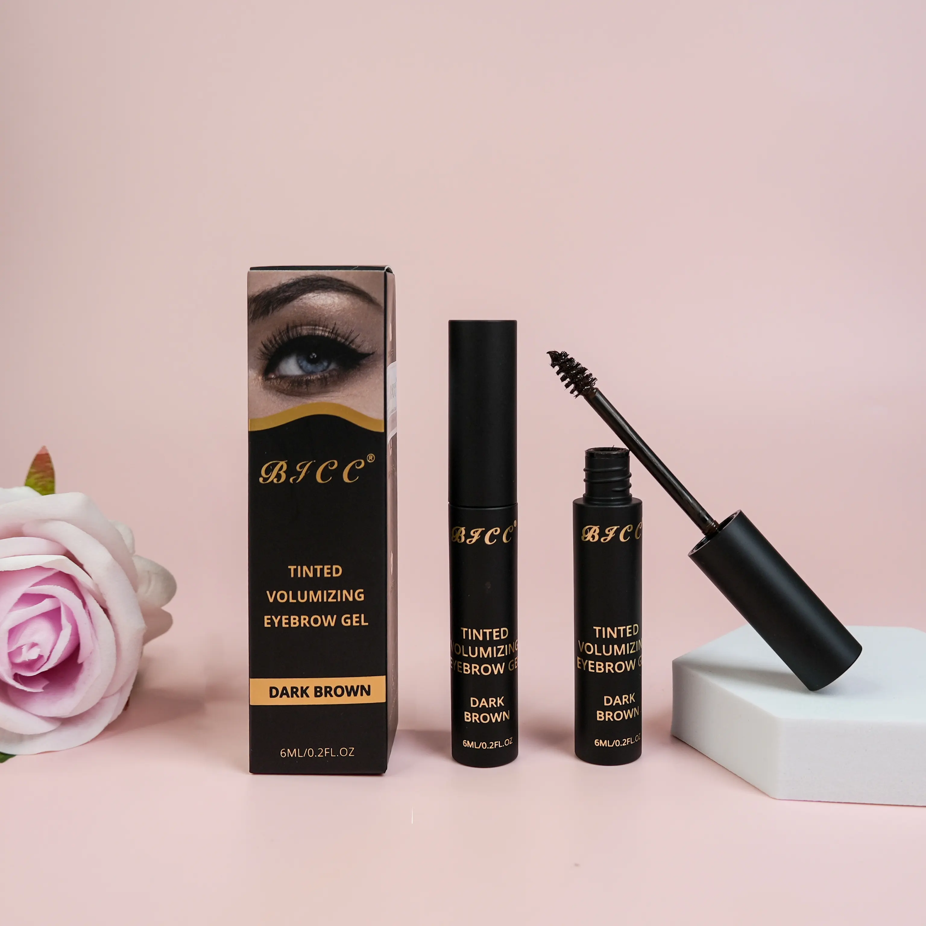 High Quality Tinted Eyebrow Clear Setting Gel With Brush Customized Waterproof Brown Quick Dye Brow Glue Eyebrow Tinting Makeup