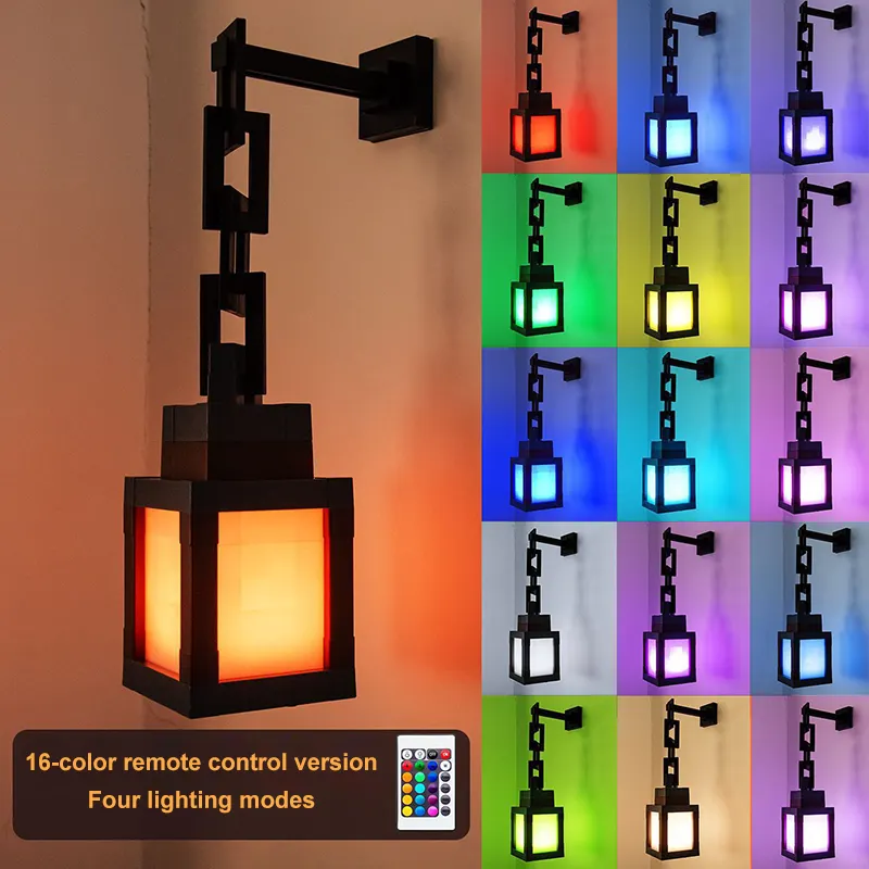 JAIYI My World Lantern Nightlight Decoration Pixel Reproduction Night Lamp Bedroom Sleep Light Atmosphere Light Game