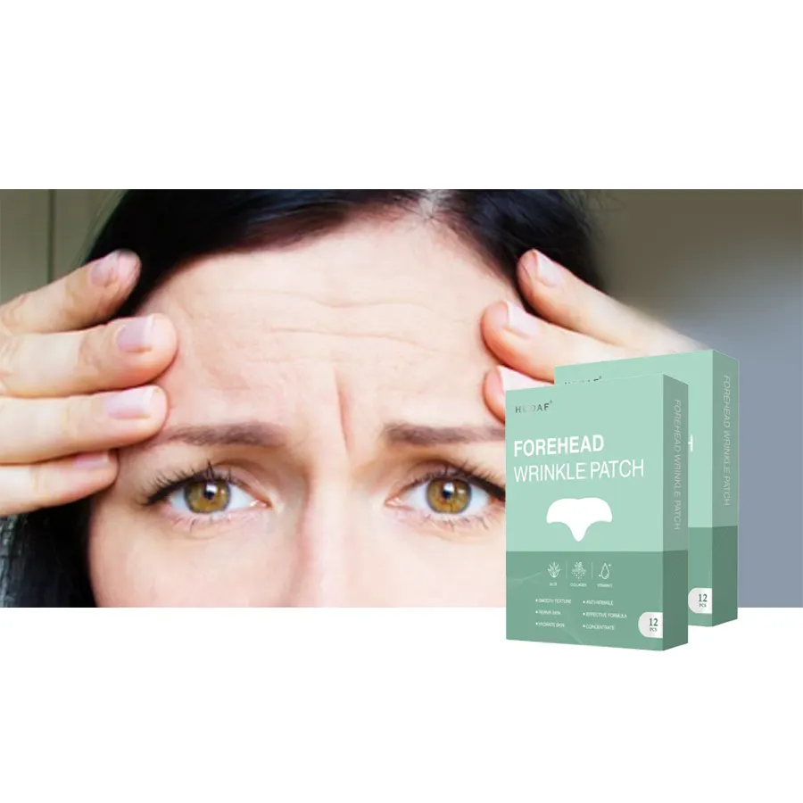 12Pcs Forehead Wrinkle Patches with Aloe, Collagen, Vitamin E, Anti Wrinkle Patches Long-Lasting Skin Pads for a Smoother Look