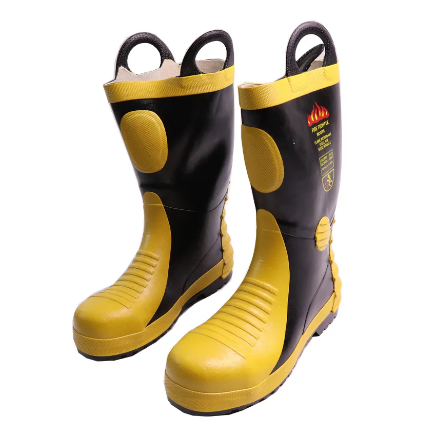 Personal Protective Equipment Firefighter Construction Waterproof Anti-Static Fire Rubber Boots Safety Work Shoes