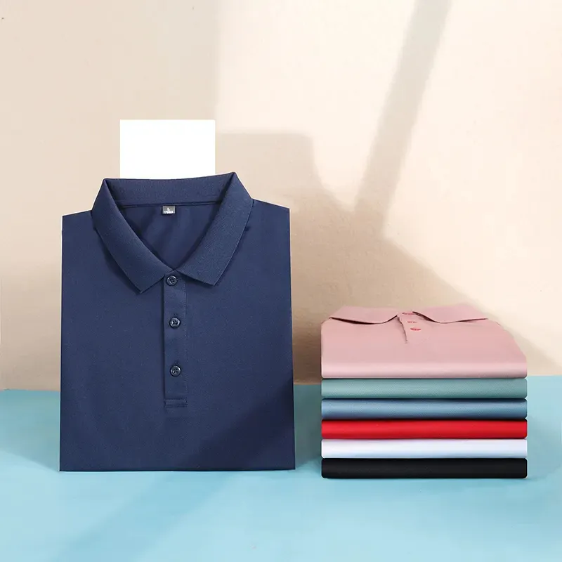 High Quality Knitted Print Polyester Cotton Slim Fit Custom Mens Golf for Shirts