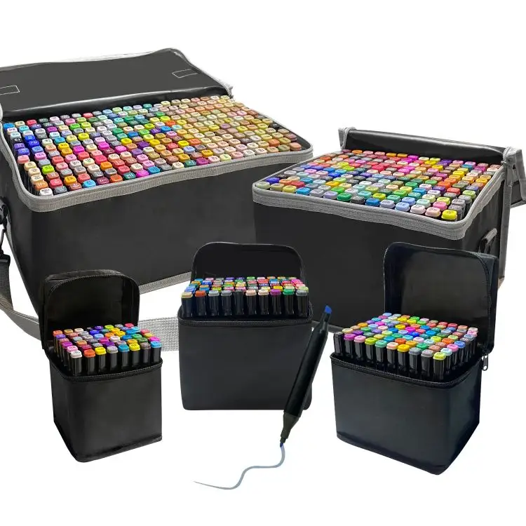 Factory Cheapest Dual Tip Alcohol Based Ink Markers Pen Set for Artist Sketching 12 24 36 48 60 80 100 120 168 202 262 Colors