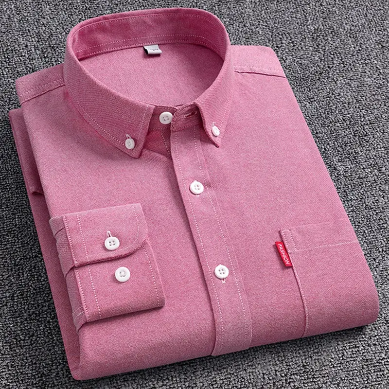 Mens Oxford Shirt 100% Cotton Casual Shirt in Stock Ready to Ship Wholesale Custom Branding Make Your Design OEM ODM