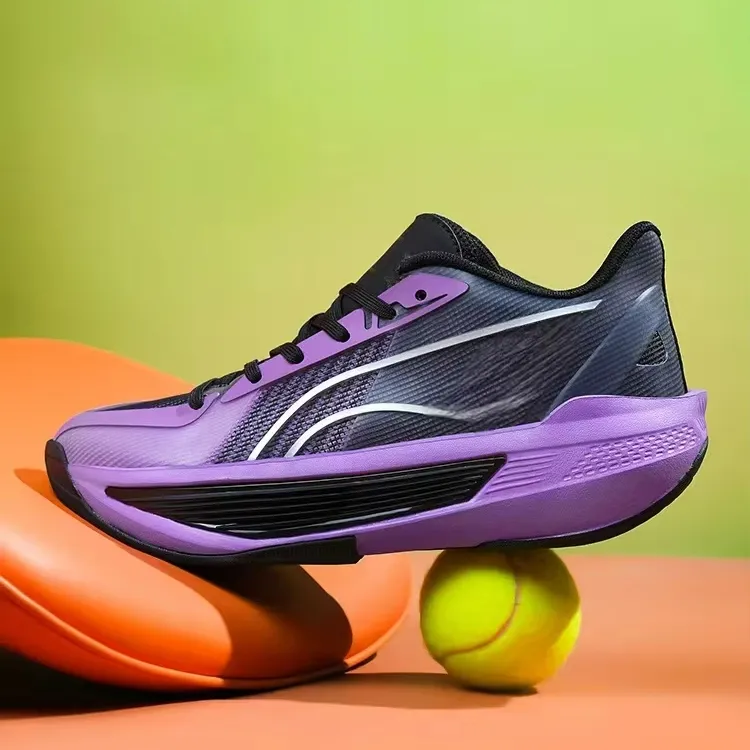 Purple Unisex Basketball Shoes Energy Return Midsole Ventilation Mesh Upper Long-Lasting Support Height Increasing Summer Spring
