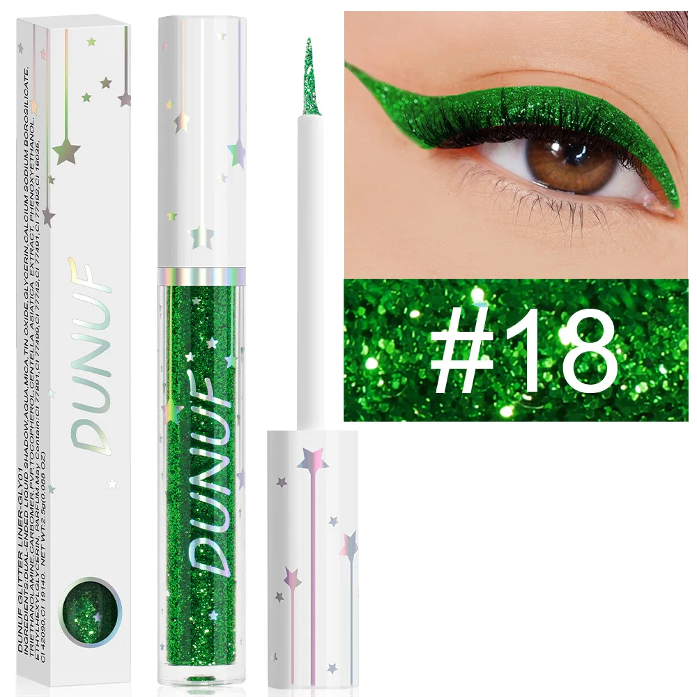 Wholesale 18 Colors Glitter Liquid Eyeliner Long Lasting Eyeliner Cosmetics for Women