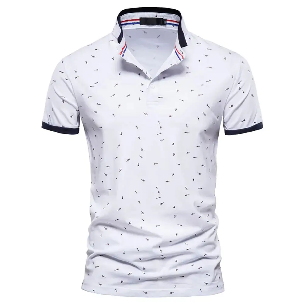 Summer Polo Shirts for Men Shorts Sleeves 2024 Cotton Polo Shirts for Men Stylish Graphic Print Breathable Polo Shirts for Men