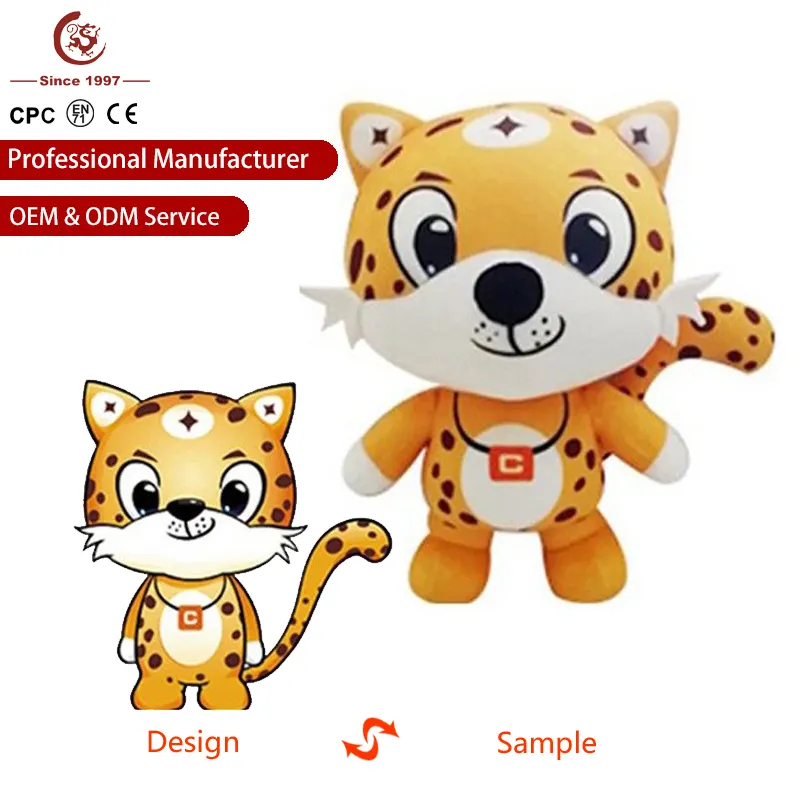 Linglong TOYS OEM/ODM Factory Price Custom Logo Plush Stuffed Animals Tiger Cute Design Mesh Super Soft Plush Stress Relief Toys