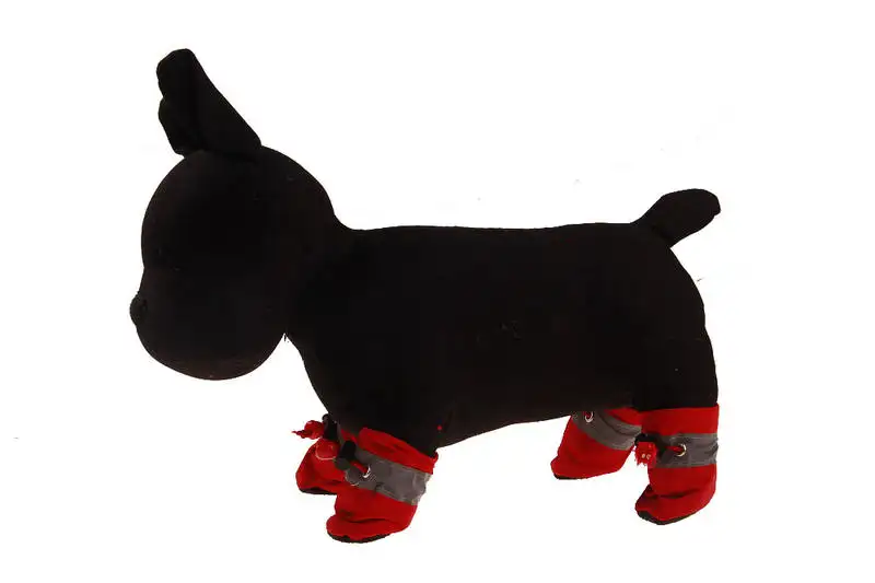 Reflective Striped Pet Shoes Non slip Rubber Sole Dog Rain Boots for Puppies