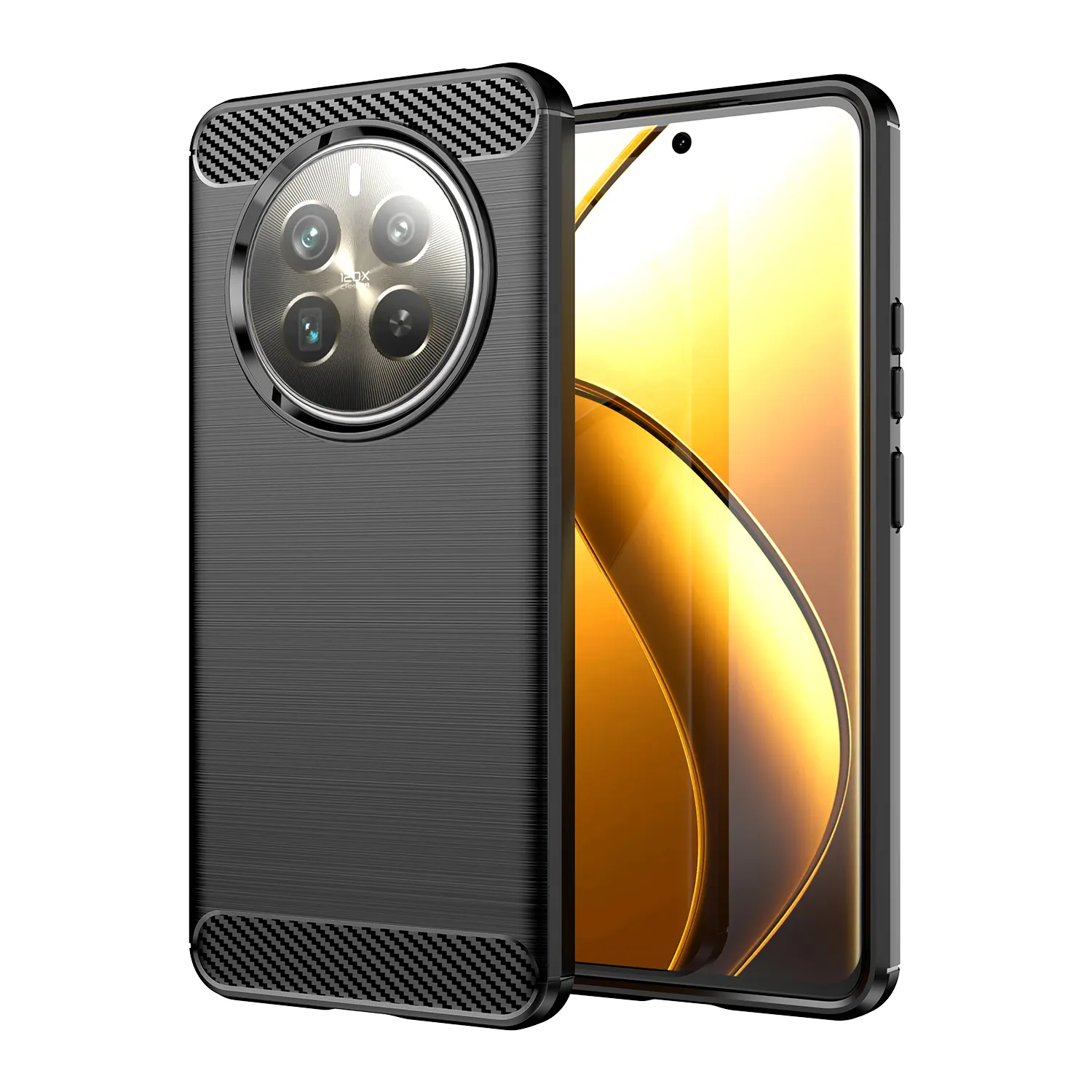 Carbon Fiber Phone case for Realme 12 PRO+, for Realme 12+ 5g Phone Cover Silicone, for Realme C67 C67 C55 GT Neo5 C33 C33S C30