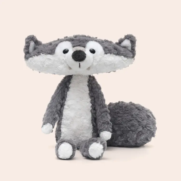 Jooki Little Wolf Doll Plush Toy - Soft Stuffed Animal for Kids Sits 38 cm Tall Large quantities can be inquired for discounts