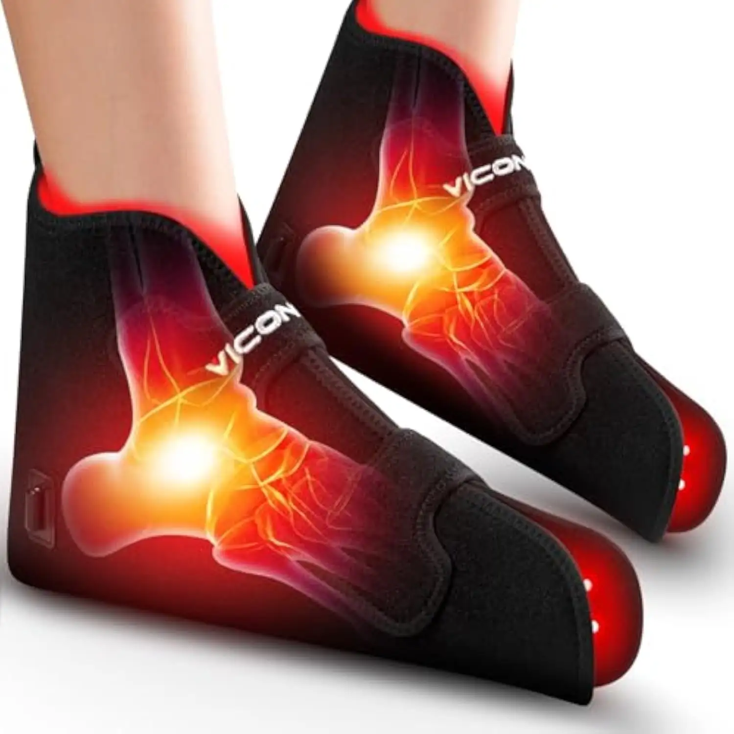 Wired Red Light Therapy Foot Shoes-One Pair Improve Blood Circulation Relieve Pain Relax Muscles Enhance Joint Health