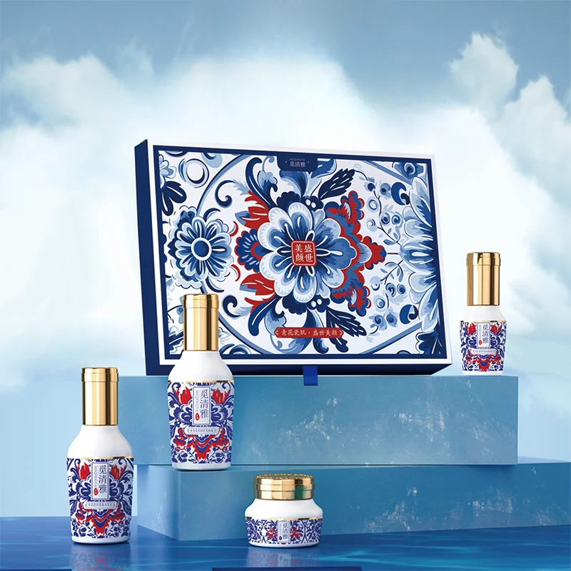 Collagen Peptides Anti-Wrinkle Skin Care Set Complete Routine for Brightening Lightening Spots Tightening Serum Eye Cream