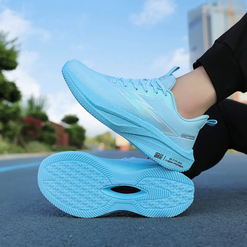 Customizable Hot Sale High Quality Men Trending Fashion Professional Sports Breathable Lightweight Blue Running Shoes
