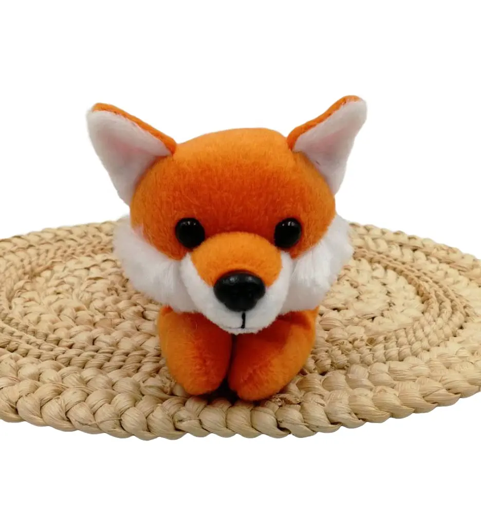 Wholesale Custom OEM/ODM Fashion Cute Jungle Animals Soft Plush Toy 8.5 Inch Laydown Beanie Fox