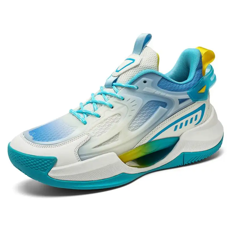 Men's Women's Basketball Shoes Stretch Fabric Air Mesh Low-Top Lace Boots Outdoor Sport Sneakers Breathable for Spring Autumn