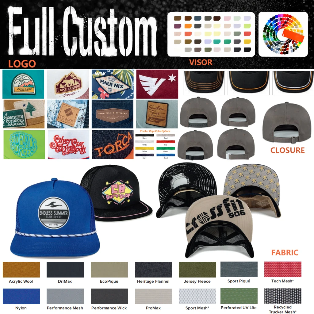 Wholesale 6 Panel Sport Curved Brim Hat Cap Custom High Quality outdoor with Curved Embroidery Logo for Outdoor