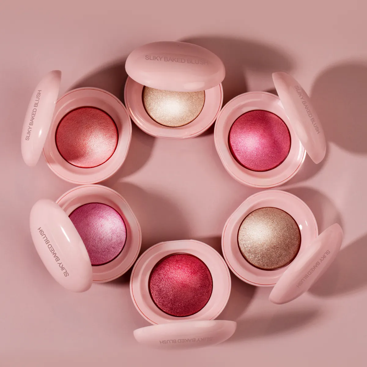 Wholesale Single Tint High Pigment Face Cosmetics Blusher Private Label Luminous Silky Baked Blush Makeup