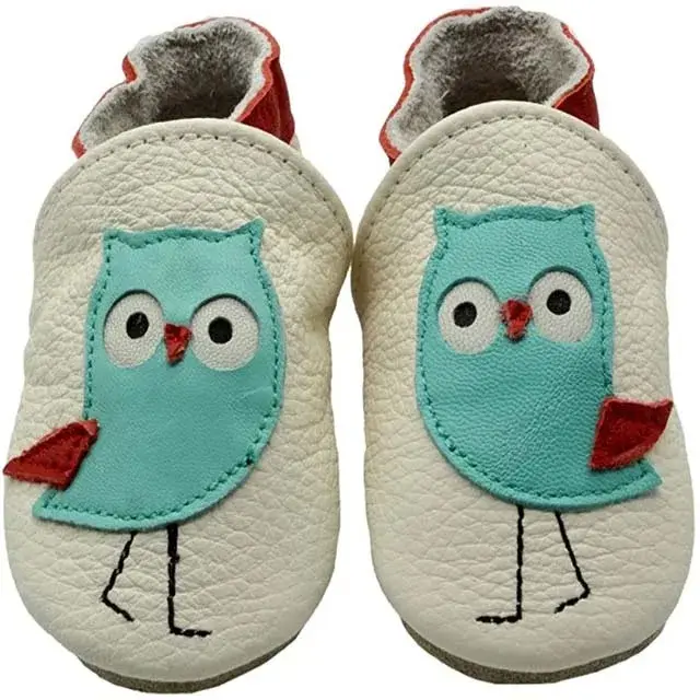Wholesale Soft Leather Baby Shoes Slip-on Boys Girls Slippers with Elastic Ankle Anti-Slip First Walking Crib Shoes