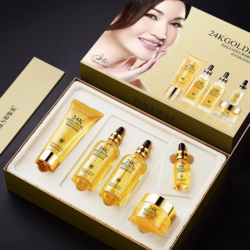 Images Private Label Hydrating Lightening Moisturizer Cosmetics Set Best 24k Gold Skin Care Sets