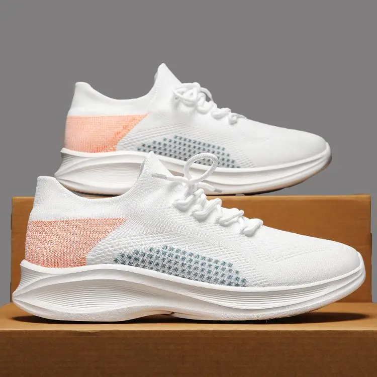 Fly Woven Upper Breathable Fashion Trendy Ins High Quality Popular New Design Custom Casual Running Men Sport Shoes Sneakers