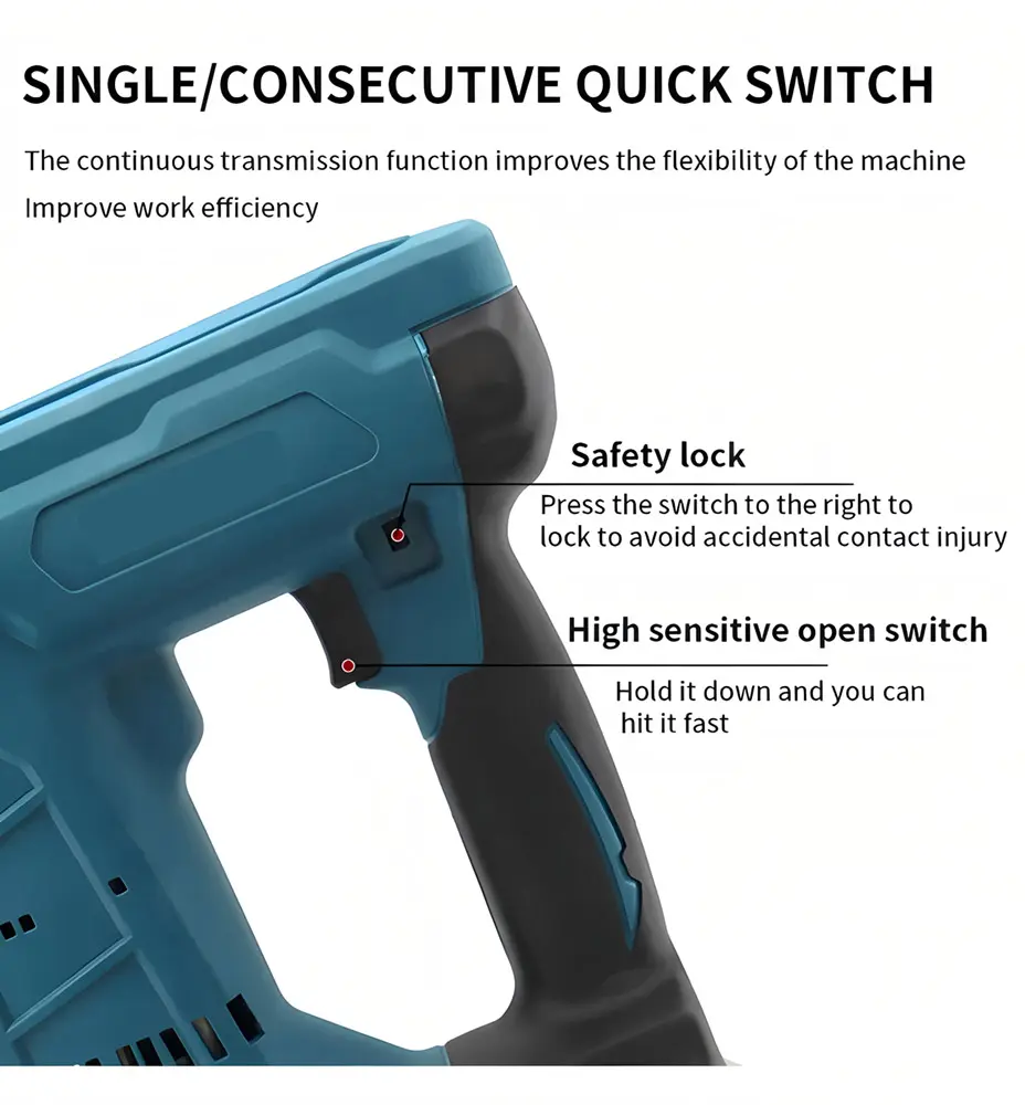 Fire Continuously Nail Shot Electric Nailer Stapler Framing Nailer Tacker Woodworking Power Tool Electric Nail Gun