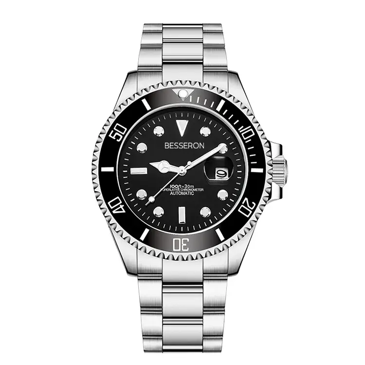 Luxury Men's Stainless Steel Quartz Sport Fashion Watches Waterproof Alloy Case Luminous Pointer Glass Back High Quality