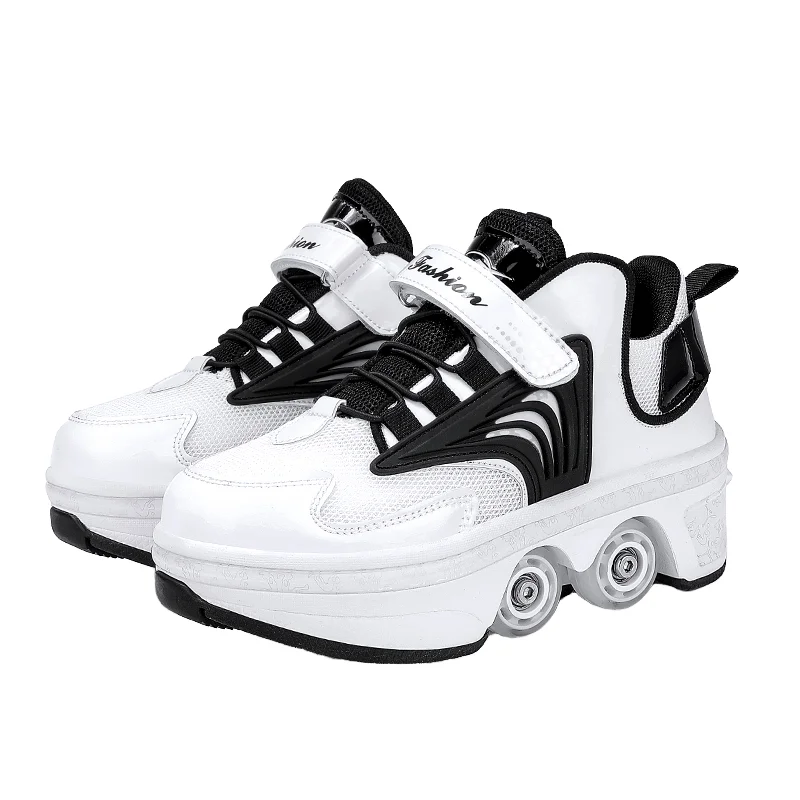 Factory's Hot-selling Double-row Roller Skates for Boys and Girls with Rubber Outsoles Children's Sports Shoes