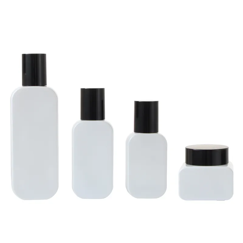 Spot Supply Pearlescent White Glass Empty Bottle Skin Care Product Set Be Suitable for Essence Lotion Face Cream Printable logo