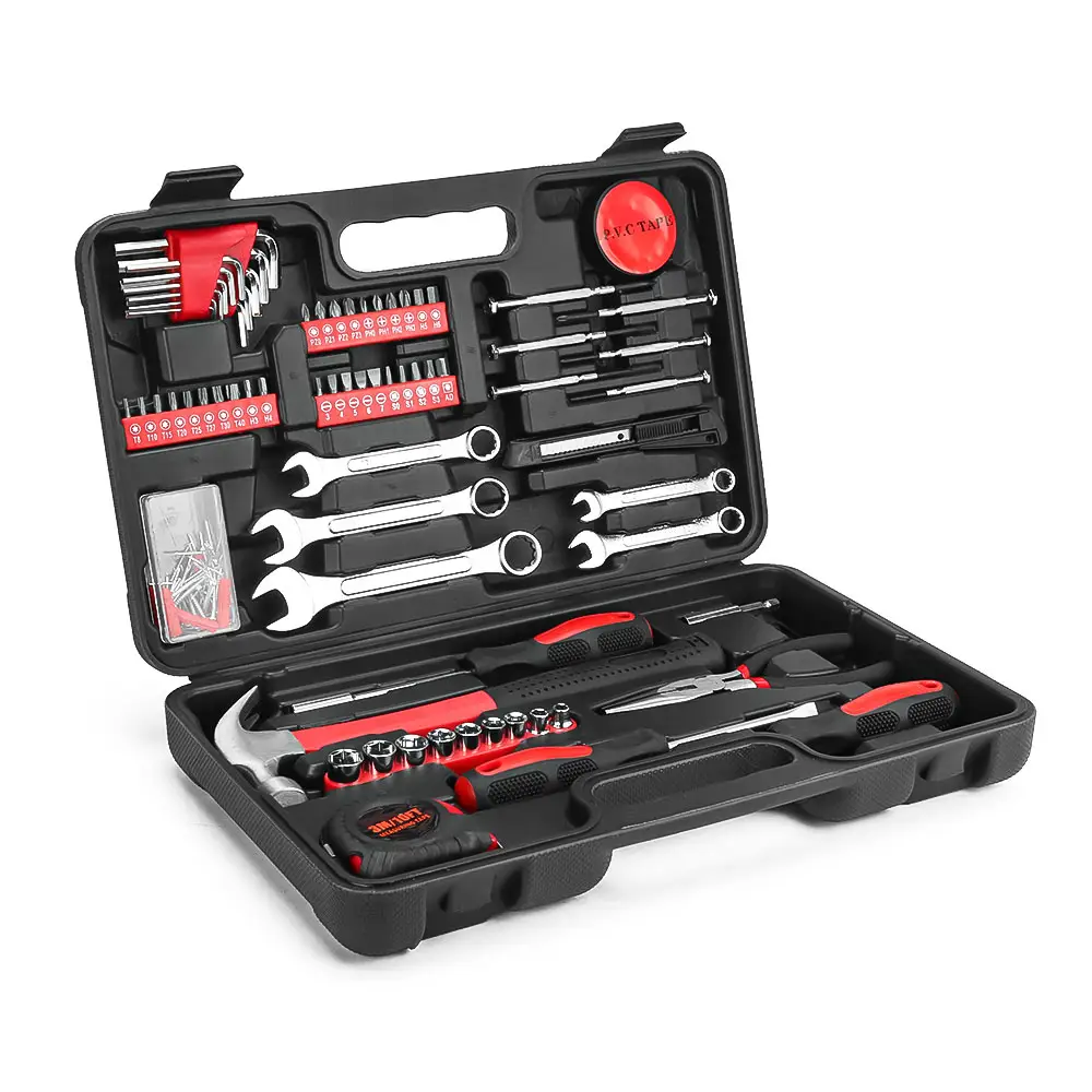 146 Pcs Household Hand Tool Set Combination Tool Kit Carbon Steel DIY Repair Tool Set with Plastic Box