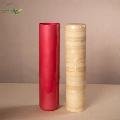 Handmade Art Deco Coiled Bamboo Tabletop Vase-Eco-Friendly & Durable Decor for Modern Interiors