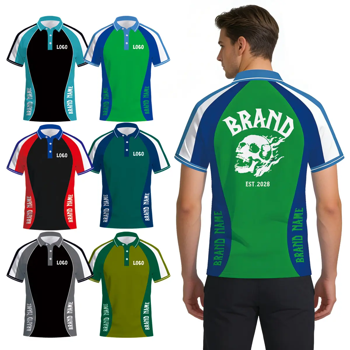 Wholesale Classical Sublimation Print Polo Shirt Outfit Reglan Sleeve Polo Shirts High Quality T Shirt